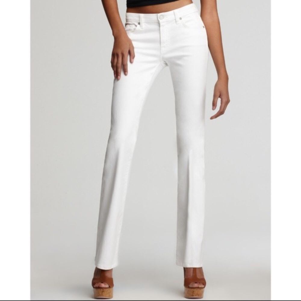 7 For All Mankind white wide leg bootcut jeans EUC